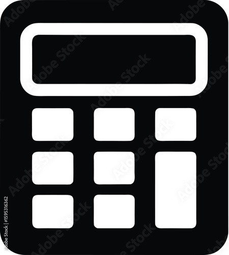 Calculator silhouette, calculator vector illustration, minimal calculator icon, math device symbol