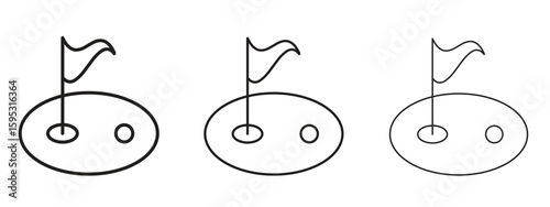 Golf yard icon in stroke art design versions. EPS 10