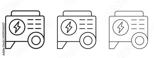 Generator icon in stroke art design versions. EPS 10