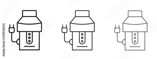 Garbage disposal icon in stroke art design versions. EPS 10