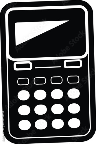 Calculator silhouette, calculator vector illustration, minimal calculator icon, math device symbol