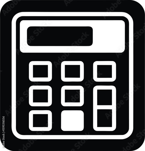 Calculator silhouette, calculator vector illustration, minimal calculator icon, math device symbol
