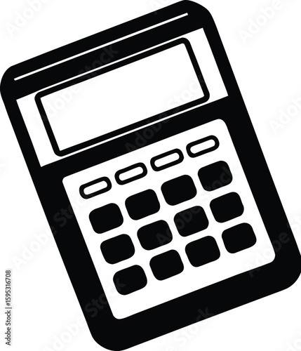 Calculator silhouette, calculator vector illustration, minimal calculator icon, math device symbol