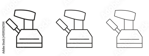 Floor sanding machine icon in stroke art design versions. EPS 10