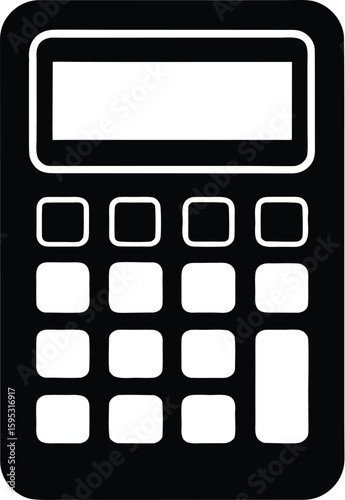 Calculator silhouette, calculator vector illustration, minimal calculator icon, math device symbol