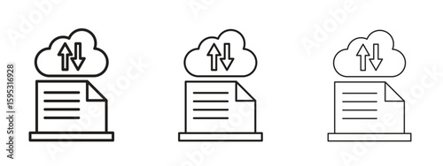 File sharing icon in stroke art design versions. EPS 10