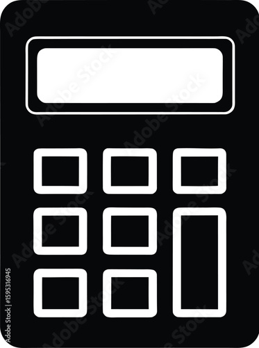 Calculator silhouette, calculator vector illustration, minimal calculator icon, math device symbol