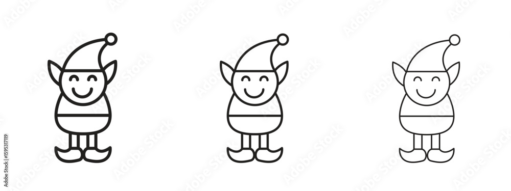 Fototapeta premium Elf icon in stroke art design versions. EPS 10