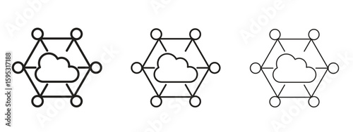 edge computing icon in stroke art design versions. EPS 10