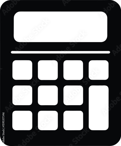 Calculator silhouette, calculator vector illustration, minimal calculator icon, math device symbol