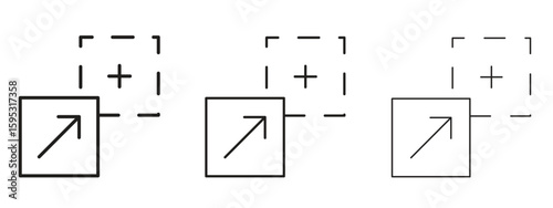 Drag and drop icon in stroke art design versions. EPS 10