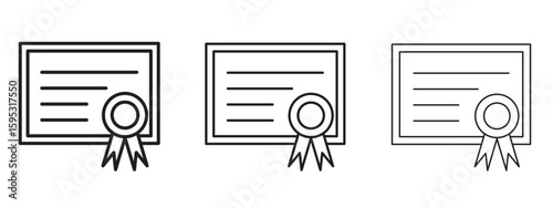 Diploma icon elements. A modern flat and line icons set