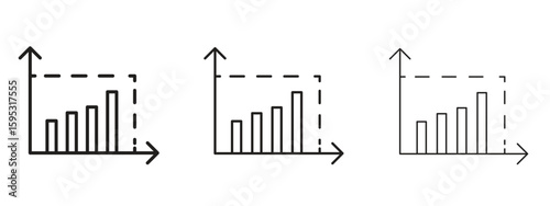 Diminishing returns icon in stroke art design versions. EPS 10