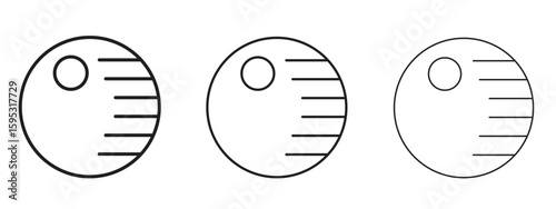 Death star icon in stroke art design versions. EPS 10