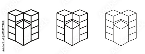Data center icon in stroke art design versions. EPS 10