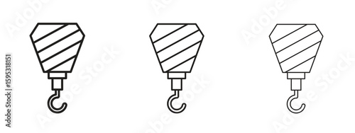 Crane icon in stroke art design versions. EPS 10