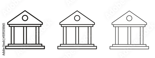 Courthouse icon in stroke art design versions. EPS 10