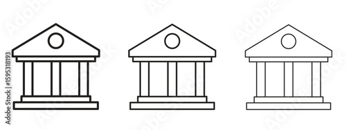 Courthouse icon in stroke art design versions. EPS 10