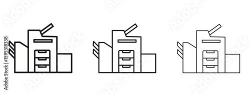 Copier icon in stroke art design versions. EPS 10