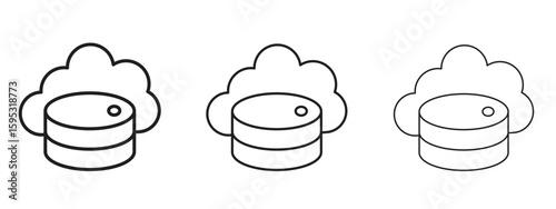 Cloud server icon in stroke art design versions. EPS 10