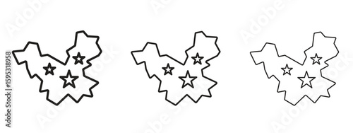 China map icon in stroke art design versions. EPS 10