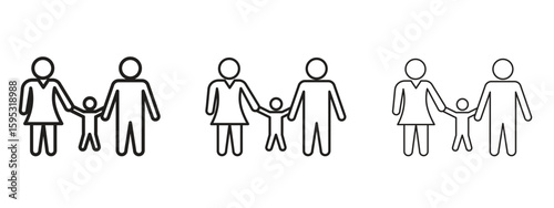 Child custody icon in stroke art design versions. EPS 10