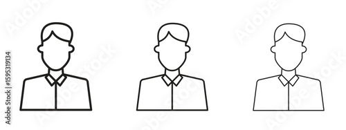 Cashier icon in stroke art design versions. EPS 10
