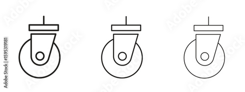 Cart trolley wheel icon in stroke art design versions. EPS 10