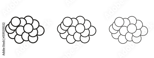 Cancer icon in stroke art design versions. EPS 10