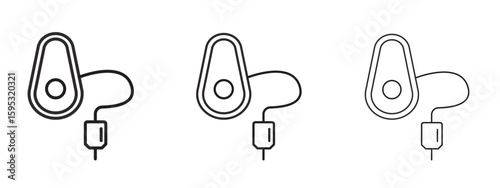 Anesthesia icon in stroke art design versions. EPS 10