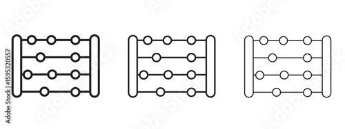 Abacus icon in stroke art design versions. EPS 10