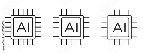 AI icon in stroke art design versions. EPS 10