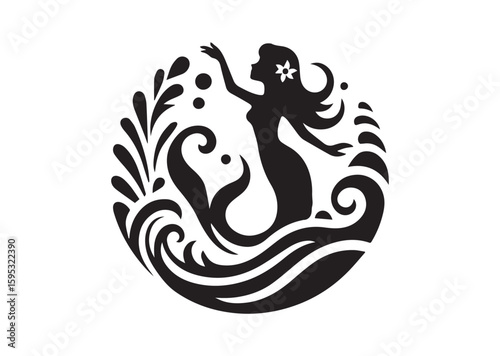Mermaid Silhouette Vector Illustration
