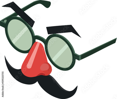 Comical disguise glasses with fake nose mustache and eyebrows for playful costume accessory and fun pranks