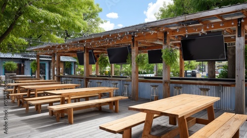 Weekend Game Night at an Outdoor Bar