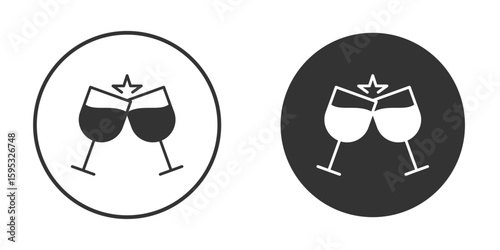 Wine toast icon clipart element. stroke art design graphics