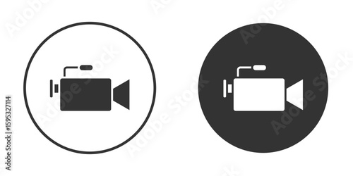 Video camera icon clipart element. stroke art design graphics