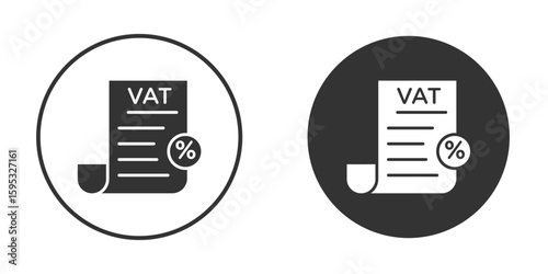 Value added tax VAT icon clipart element. stroke art design graphics