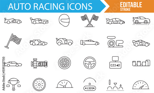Collection of Racing Symbols for Motorsport and Automotive Design Projects
