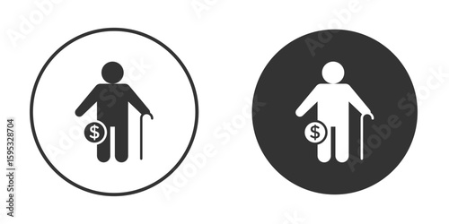 Retirement icon clipart element. stroke art design graphics