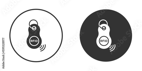RFID key tag icon clipart element. stroke art design graphics