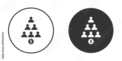 Ponzi scheme icon clipart element. stroke art design graphics