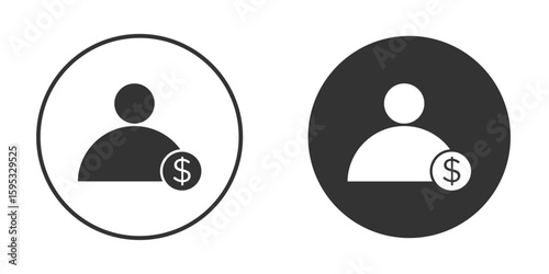 Personal loan icon clipart element. stroke art design graphics