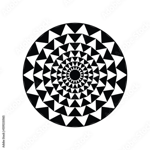 Concentric triangle pattern optical illusion