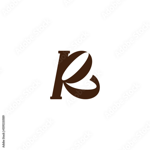 R coffee logo. vector illustration of letter R and coffee beans for icon,symbol or logo. R initial logo