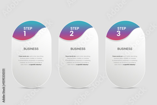 The finance and business options design in vector with 3 steps. set of three buttons vector illustration