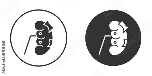 Kidney disease icon clipart element. stroke art design graphics