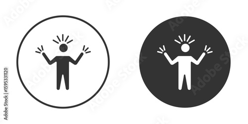 Irritated human icon clipart element. stroke art design graphics