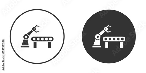 Industrial robot icon clipart element. stroke art design graphics