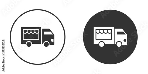 Food truck icon clipart element. stroke art design graphics